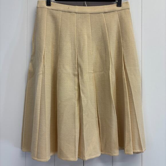 Vintage Cyn Les Women's Pleated Minimalist Academia Wool Sweater Skirt Size‎ M - Picture 1 of 8